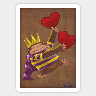Mardi Gras Valentine Ape King Sticker